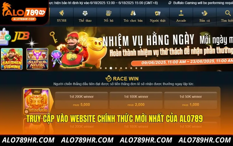Truy cập vào website chính thức mới nhất của ALO789